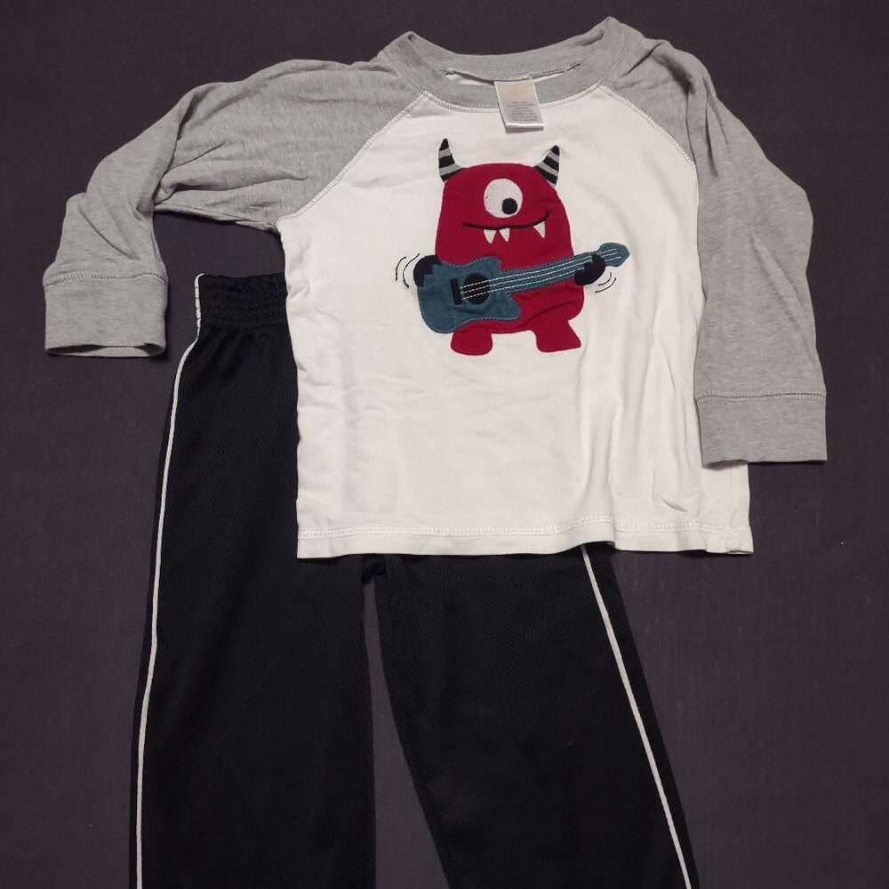 Toddler Boys' Rock Monster Outfit (L/S Tee Shirt and Pants)